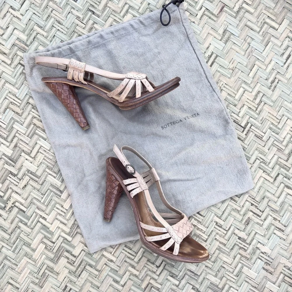 STUNNING BOTTEGA VENETA WOVEN HIGH‎ HEEL SANDALS